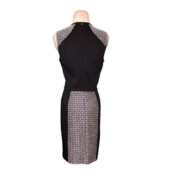 Yigal Azrouel Two Tone Jacquard Leather Scuba Paneled Pencil Dress size 6 - Picture 12 of 15